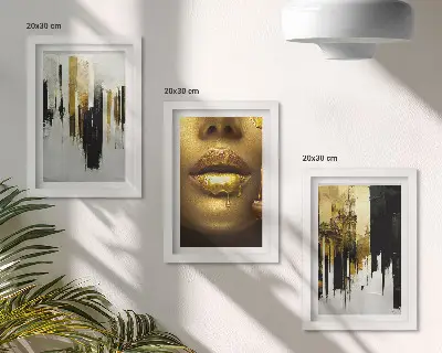 Zidna galerija slika apstraktni motiv i portret žene