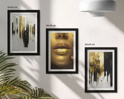 Zidna galerija slika apstraktni motiv i portret žene