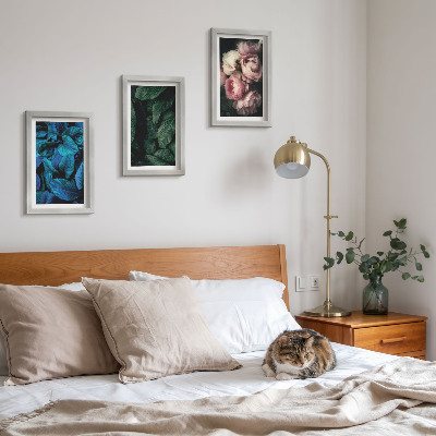 Set 3 slike u okviru Lišće i cvijeće u različitim bojama