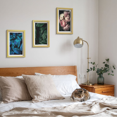 Set 3 slike u okviru Lišće i cvijeće u različitim bojama