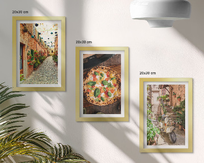 Komplet slika u okviru Šarmantne ulice s biljkama i talijanskom pizzom