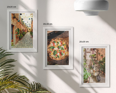 Komplet slika u okviru Šarmantne ulice s biljkama i talijanskom pizzom