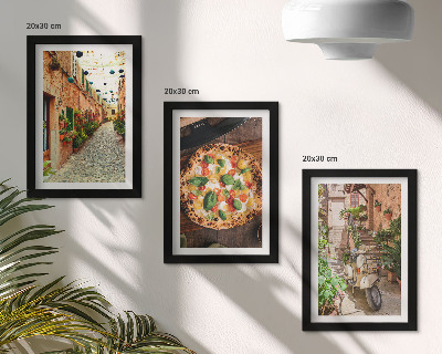 Komplet slika u okviru Šarmantne ulice s biljkama i talijanskom pizzom