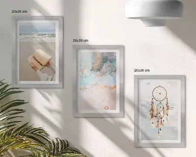 Zidna galerija slika apstraktni motivi knjige s morskom tematikom i hvatačem snova u boemskom stilu