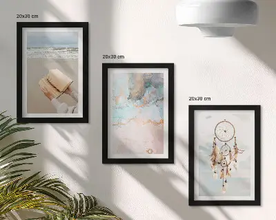 Zidna galerija slika apstraktni motivi knjige s morskom tematikom i hvatačem snova u boemskom stilu
