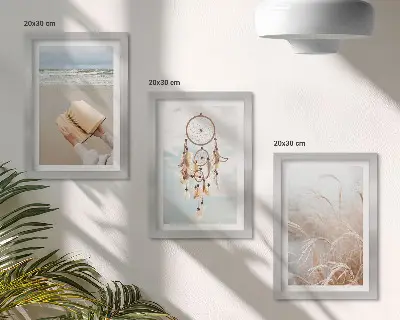 Zidna galerija slika mirni krajolici s nježnim ljetnim pogledima u boho stilu