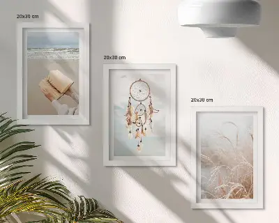 Zidna galerija slika mirni krajolici s nježnim ljetnim pogledima u boho stilu