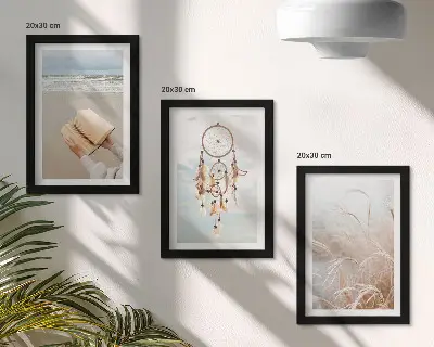Zidna galerija slika mirni krajolici s nježnim ljetnim pogledima u boho stilu