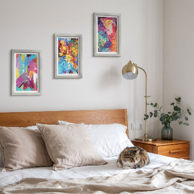 Set 3 slike u okviru Šareni apstraktni uzorci s dinamičnim uzorcima