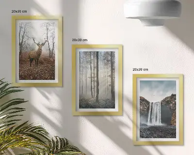 Zidna galerija slika s motivom šumskog krajolika s jelenom u prirodi