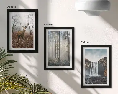 Zidna galerija slika s motivom šumskog krajolika s jelenom u prirodi