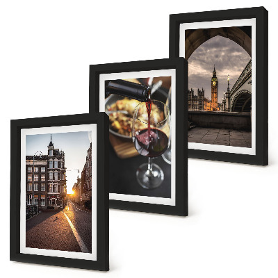 Zidna galerija slika Set slika s gradom, hranom i pogledom na London