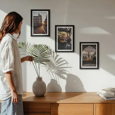 Zidna galerija slika set s motivima grada, hrane i londonskog pogleda