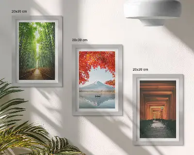 Zidna galerija slika motivi bambusove šume, planine Fuji, staze s torii vratima i japanskih krajolika