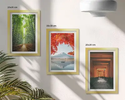 Zidna galerija slika motivi bambusove šume, planine Fuji, staze s torii vratima i japanskih krajolika