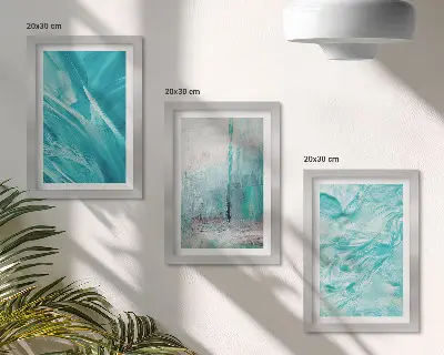 Zidna galerija slika nijanse plave u nježnim apstraktnim uzorcima