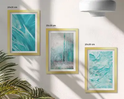 Zidna galerija slika nijanse plave u nježnim apstraktnim uzorcima