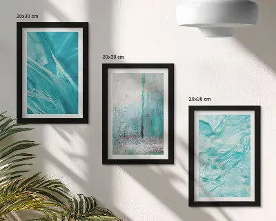 Zidna galerija slika nijanse plave u nježnim apstraktnim uzorcima