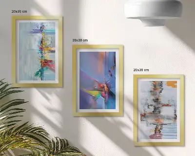 Set od 3 slike u okviru apstraktne kompozicije