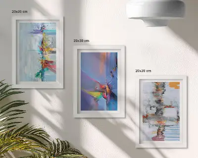 Set od 3 slike u okviru apstraktne kompozicije