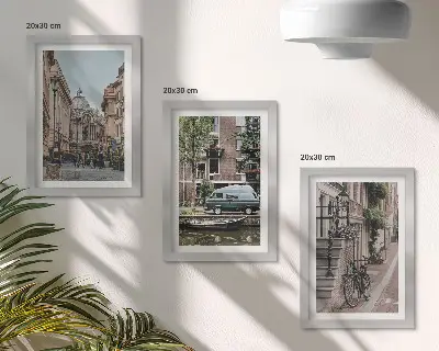Zidna galerija slika prikaz mirnih gradskih zgrada