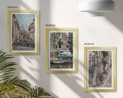 Zidna galerija slika prikaz mirnih gradskih zgrada