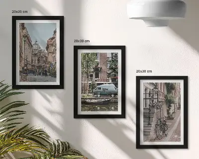 Zidna galerija slika prikaz mirnih gradskih zgrada