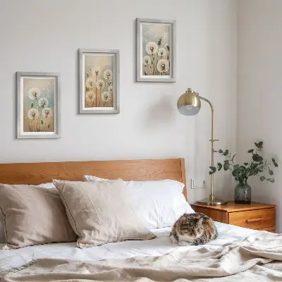 Zidna galerija slika cvjetovi maslačka na pastelnim bojama