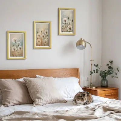 Zidna galerija slika cvjetovi maslačka na pastelnim bojama