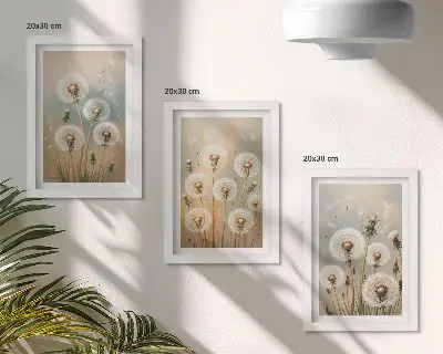 Zidna galerija slika cvjetovi maslačka na pastelnim bojama