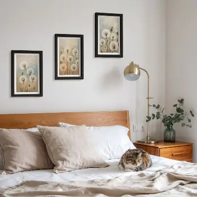 Zidna galerija slika cvjetovi maslačka na pastelnim bojama