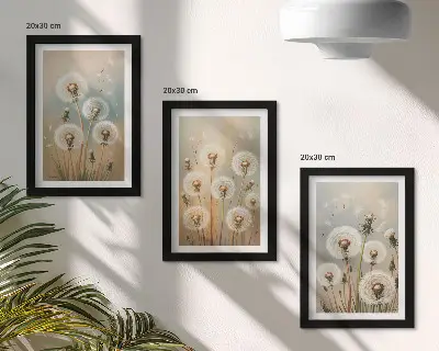 Zidna galerija slika cvjetovi maslačka na pastelnim bojama