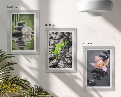 Zidna galerija slika Mirna zen kompozicija kamenja i cvijeća na vodi