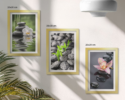 Zidna galerija slika Mirna zen kompozicija kamenja i cvijeća na vodi