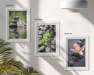 Zidna galerija slika Mirna zen kompozicija kamenja i cvijeća na vodi