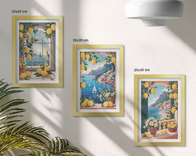 Zidna galerija slika Prozor s pogledom na more i talijanskim limunima