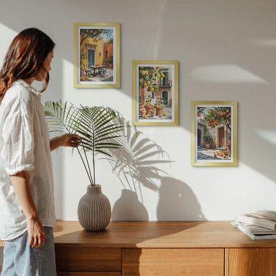 Set 3 slike u okviru Agrumi u sunčanom vrtnom okruženju