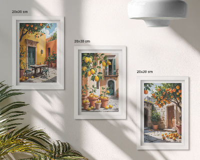 Set 3 slike u okviru Agrumi u sunčanom vrtnom okruženju