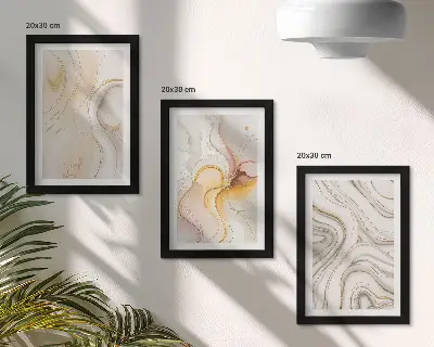 Zidna galerija slika s elegantnim apstraktnim uzorcima toplih tonova