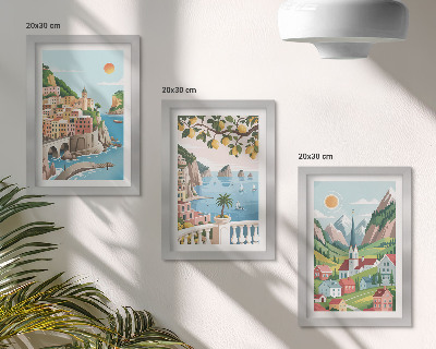 Zidna galerija slika Slikoviti krajolici s morem i agrumima