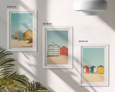 Zidna galerija slika Šarene kućice na plaži za sunčanog dana