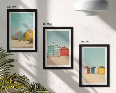 Zidna galerija slika Šarene kućice na plaži za sunčanog dana