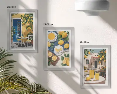 Komplet slika u okviru limunada s talijanskim pogledom i terasom na suncu