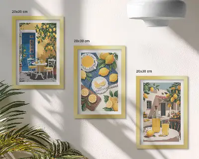 Komplet slika u okviru limunada s talijanskim pogledom i terasom na suncu