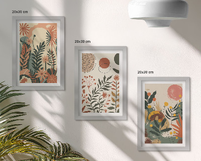 Komplet slika u okviru Vintage biljni uzorci u pastelnim nijansama