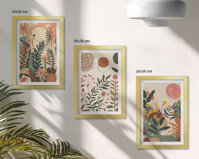 Komplet slika u okviru Vintage biljni uzorci u pastelnim nijansama