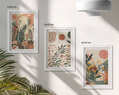 Komplet slika u okviru Vintage biljni uzorci u pastelnim nijansama