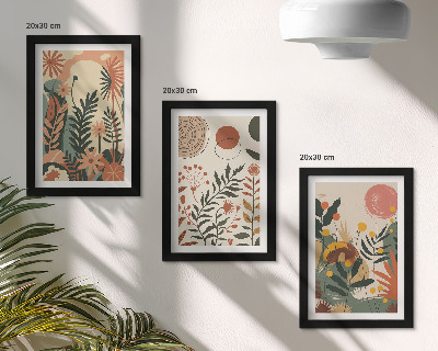 Komplet slika u okviru Vintage biljni uzorci u pastelnim nijansama