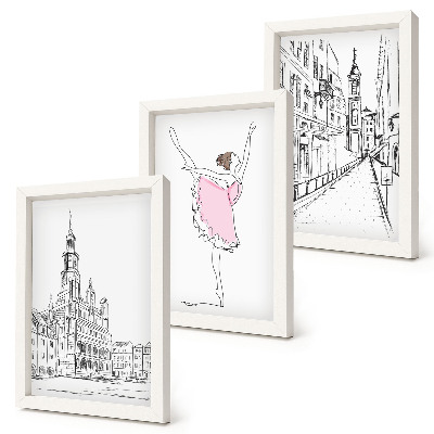 Komplet slika u okviru Elegantne slike plesajućih balerina i arhitekture