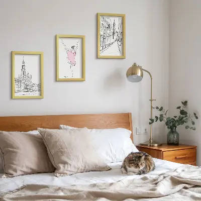 Komplet slika u okviru s motivima balerina i arhitekture